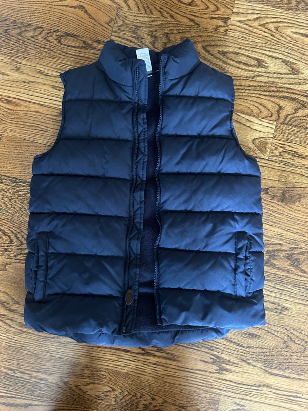 Navy Puffer Vest - Sleeveless Quilted Zip